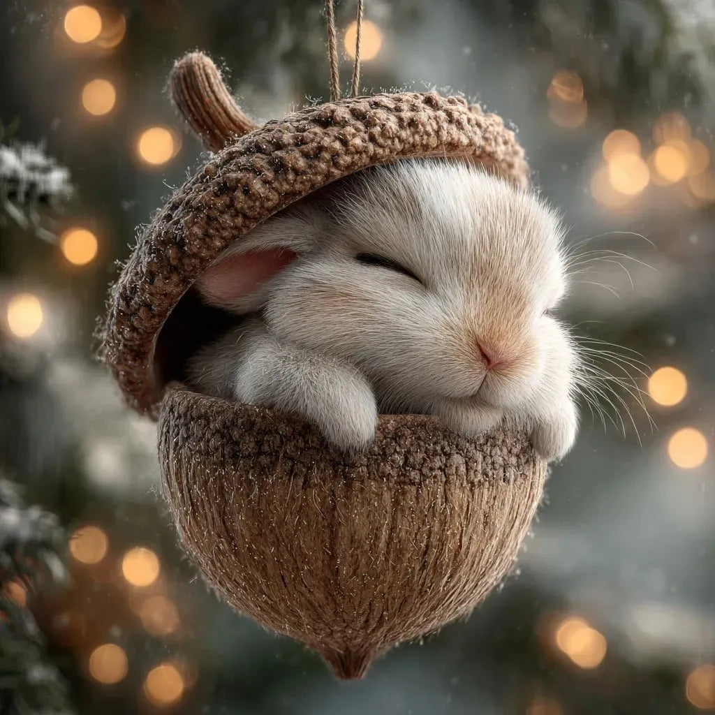 🎁❤️Roztomilá lesní zvířátka – ozdoby z žaludů pro útulné lesní Vánoce, nejnovější trendy vánočních stromků, která hlídají váš vánoční stromek!