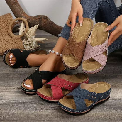 Sandales orthopédiques confortables à porter toute la journée, soulagent les douleurs au dos et aux pieds 🔥💖 Deuxième paire à moitié prix