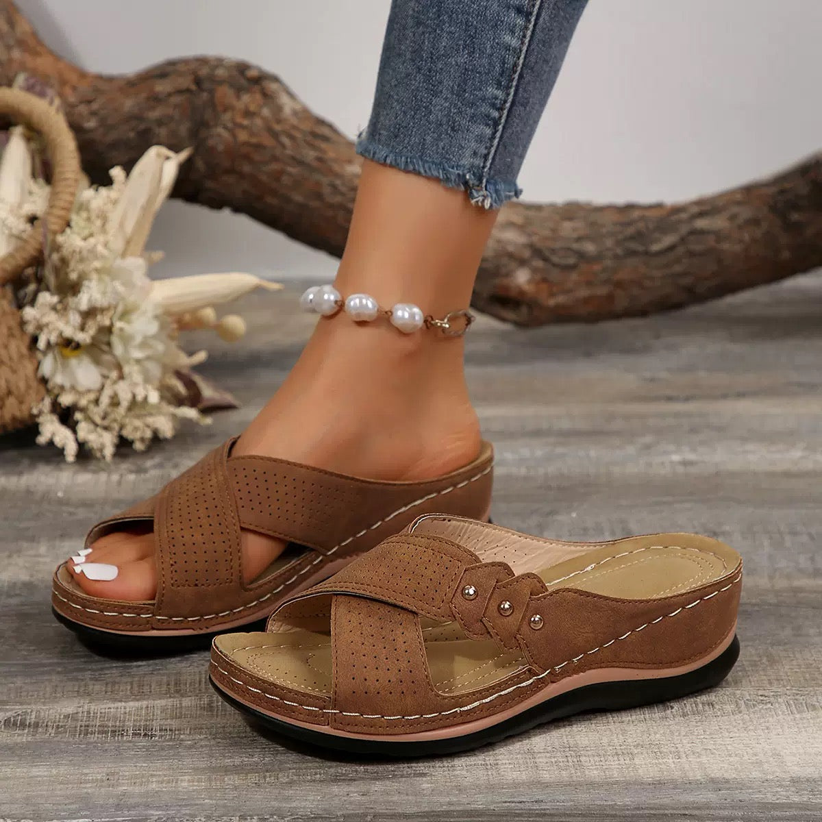 Sandales orthopédiques confortables à porter toute la journée, soulagent les douleurs au dos et aux pieds 🔥💖 Deuxième paire à moitié prix