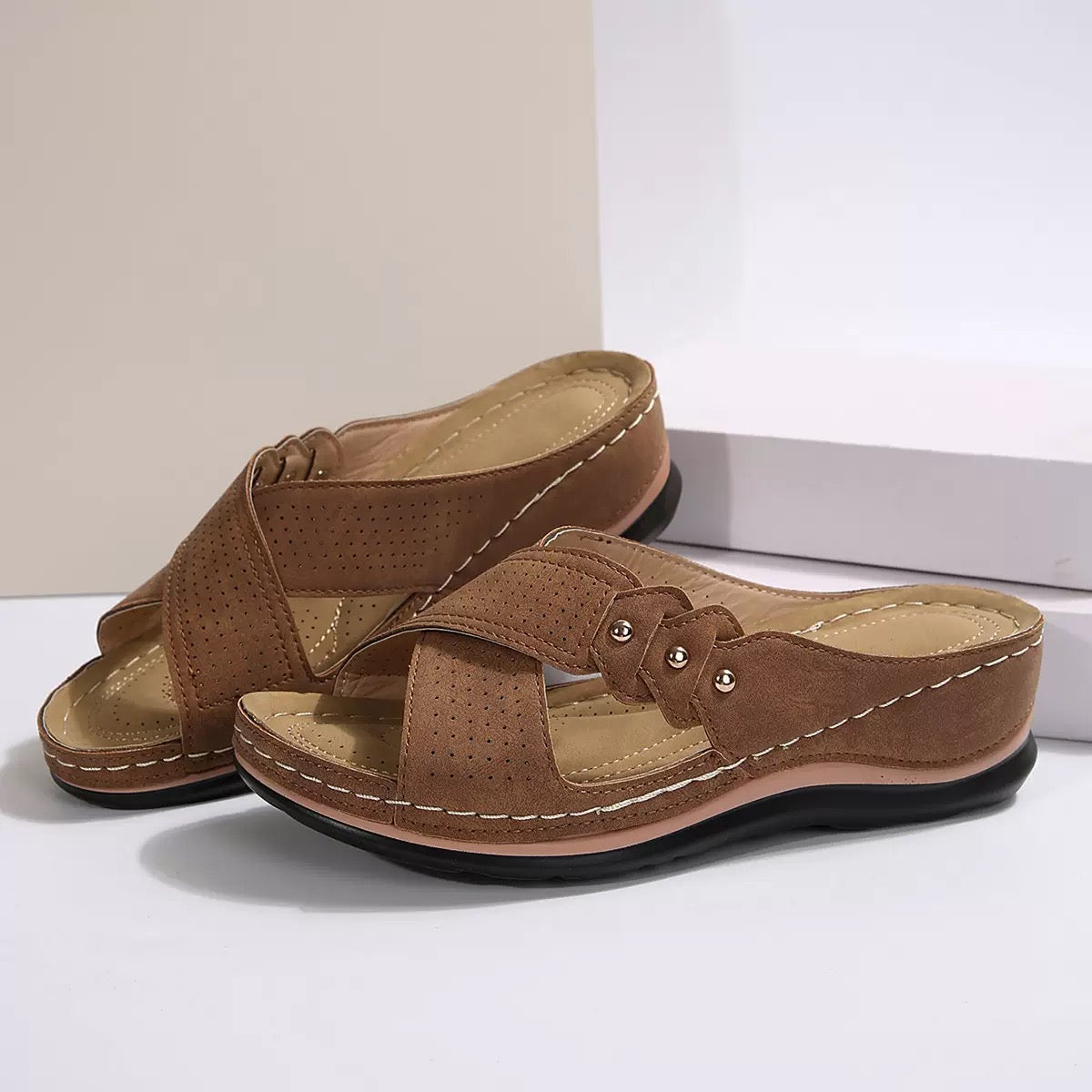 Sandales orthopédiques confortables à porter toute la journée, soulagent les douleurs au dos et aux pieds 🔥💖 Deuxième paire à moitié prix