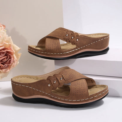 Sandales orthopédiques confortables à porter toute la journée, soulagent les douleurs au dos et aux pieds 🔥💖 Deuxième paire à moitié prix