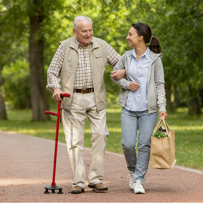 Bastone da passeggio pieghevole multifunzione, antiscivolo, in acciaio inossidabile, progettato appositamente per gli anziani over 70