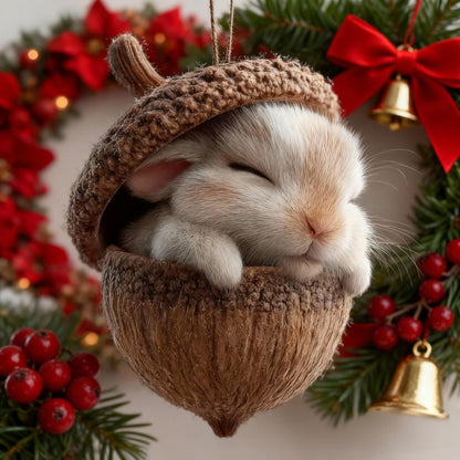 🎁❤️Roztomilá lesní zvířátka – ozdoby z žaludů pro útulné lesní Vánoce, nejnovější trendy vánočních stromků, která hlídají váš vánoční stromek!