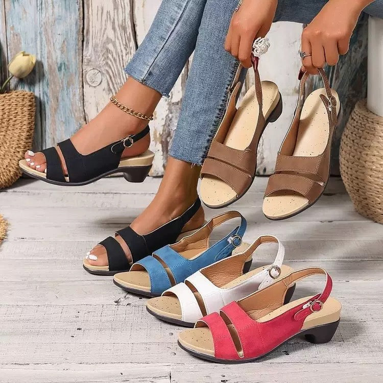 Coeurva Sandales d'été à bout Ouvert Pour Femme