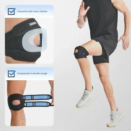 Orthèse rotulienne 3D réglable (idéale pour les coureurs, les joueurs de tennis et les personnes souffrant d'arthrite rotulienne)
