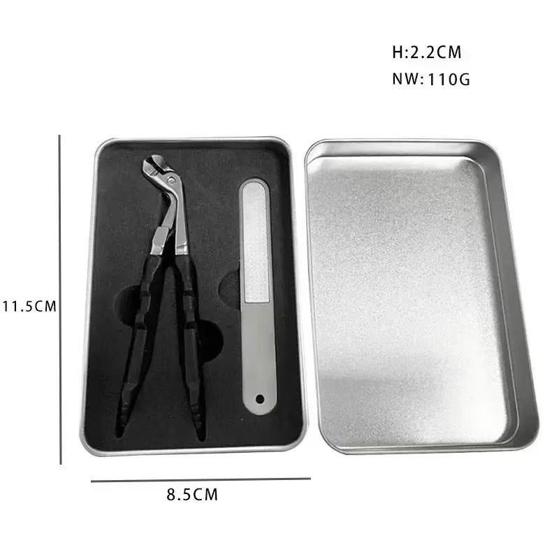Tagliaunghie Ergonomico Professionale per Anziani in Acciaio Inox con Manico Lungo Antiscivolo per Unghie Spesse Mani e Piedi