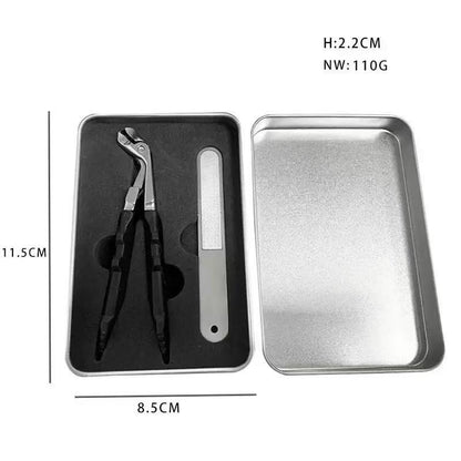 Tagliaunghie Ergonomico Professionale per Anziani in Acciaio Inox con Manico Lungo Antiscivolo per Unghie Spesse Mani e Piedi