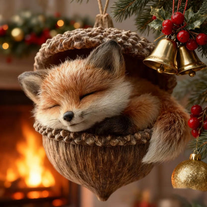 🎁❤️Roztomilá lesní zvířátka – ozdoby z žaludů pro útulné lesní Vánoce, nejnovější trendy vánočních stromků, která hlídají váš vánoční stromek!