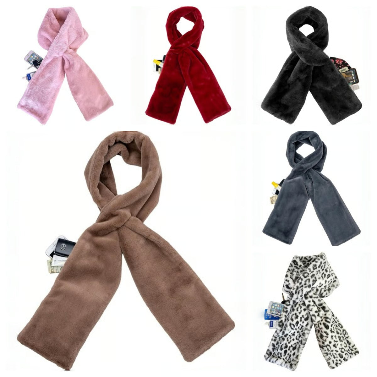 🎁Novoroční sleva 50 %!! ⚡Více než 50 000 prodaných kusů! Extra měkká a hřejivá šála z umělé kožešiny se skrytou kapsou na zip