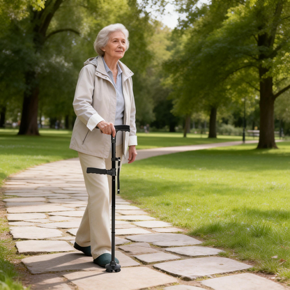 Bastone da passeggio pieghevole multifunzione, antiscivolo, in acciaio inossidabile, progettato appositamente per gli anziani over 70