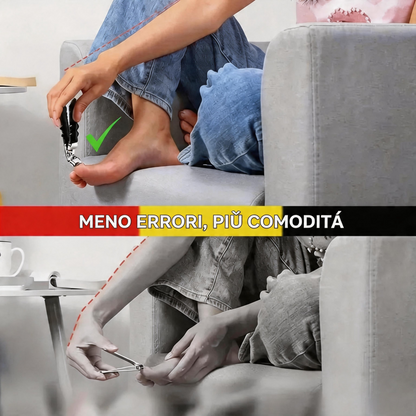 Tagliaunghie Ergonomico Professionale per Anziani in Acciaio Inox con Manico Lungo Antiscivolo per Unghie Spesse Mani e Piedi