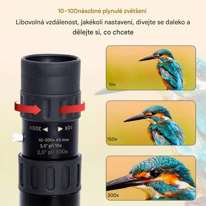 10–300× zoom HD přenosný vysoce výkonný dalekohled pro dlouhé vzdálenosti, speciálně navržený pro pozorování nebeských těles a souhvězdí