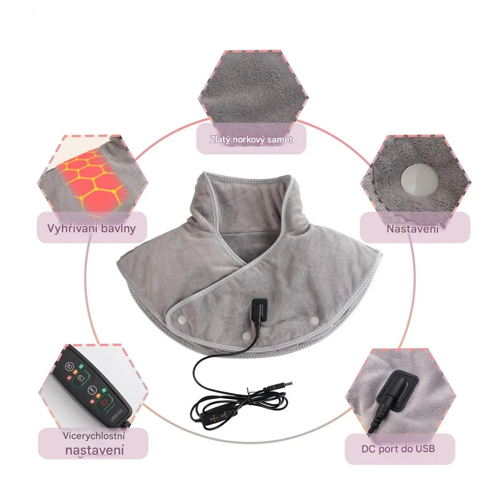 Coeurva Masážní vyhřívací polštář na ramena a krk🔥Druhý kus za poloviční cenu